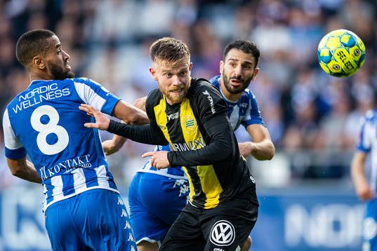 IFK Göteborgs Junes Barny och André Calisir mot Hammarbys