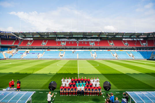 Players and coaching staff of the Norwegian national