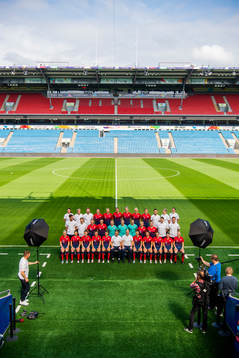 Players and coaching staff of the Norwegian national