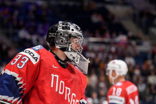 Goaltender Henrik Haukeland of Norway