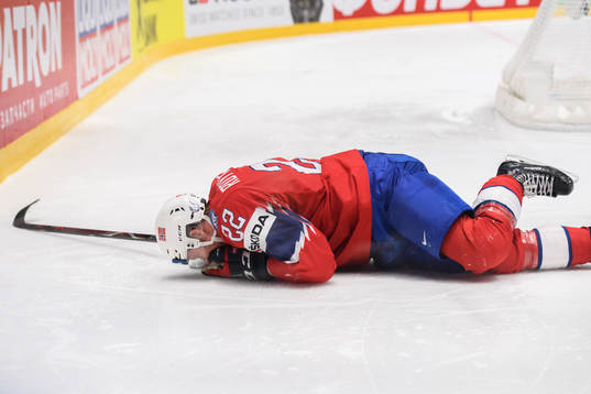 Martin Røymark of Norway in pain