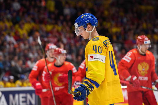 Elias Pettersson of Sweden looks dejected