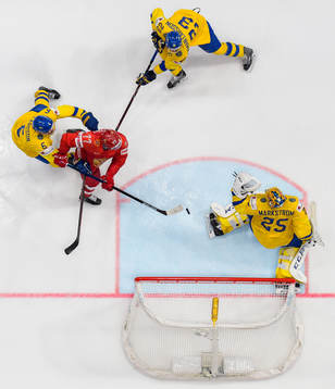 Kirill Kaprizov of Russia against Oliver Ekman Larsson,
