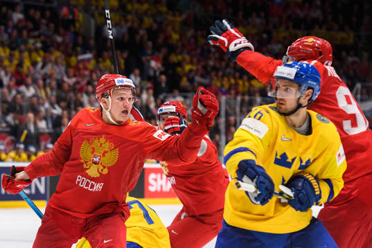 Kirill Kaprizov of Russia celebrates the 1-4 goal