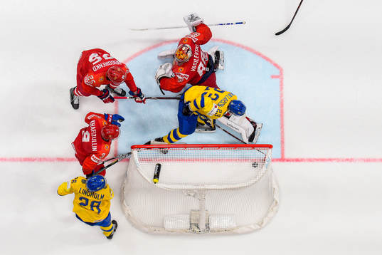 Oliver Ekman Larsson of Sweden scores the 3-7 goal against