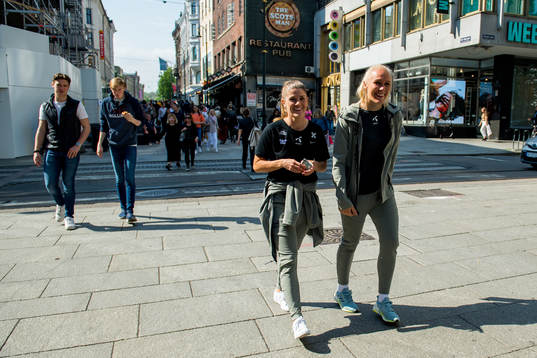 Maren Mjelde and Maria Thorisdottir of Norway