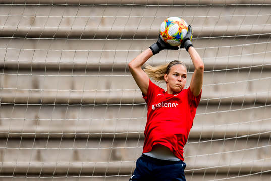 Goalkeeper Ingrid Hjelmseth of Norway