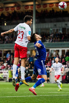 Marius Hagen of FFK and Joachim Thomassen of Sarpsborg 08