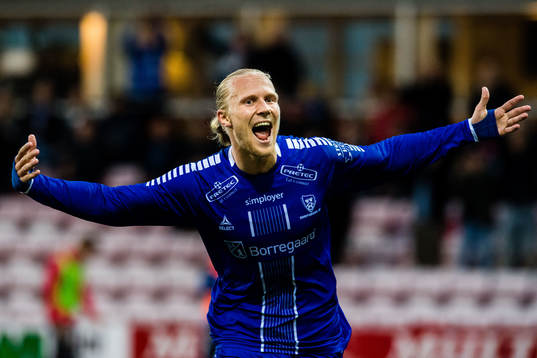 Lars-Jörgen Salvesen of Sarpsborg 08 celebrates