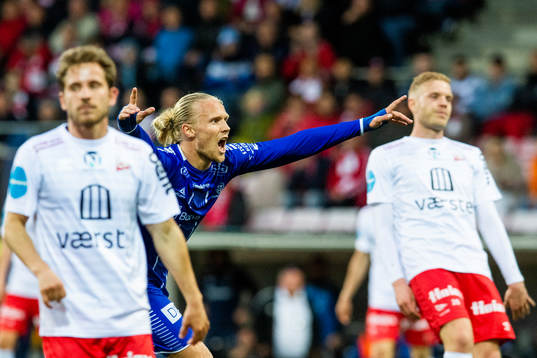 Lars-Jørgen Salvesen of Sarpsborg 08 celebrates
