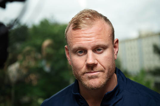 Patric Hörnqvist of team Sweden at a press event