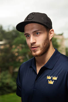 Alexander Wennberg of team Sweden at a press event