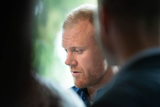 Patric Hörnqvist of team Sweden at a press event