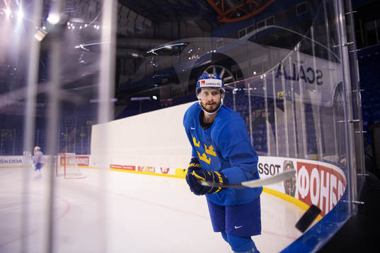 Oliver Ekman Larsson of team Sweden at a practice session