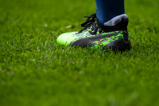 The shoe of Maren Nævdal Mjelde of Norway