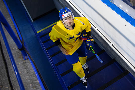 Adrian Kempe of team Sweden at a practice session