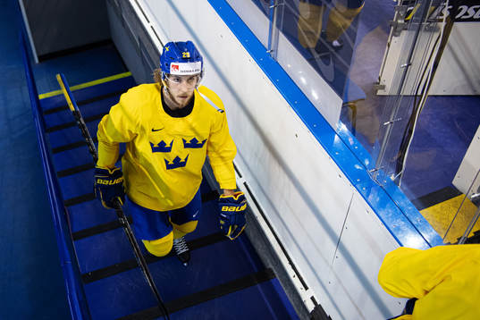 Mario Kempe of team Sweden at a practice session