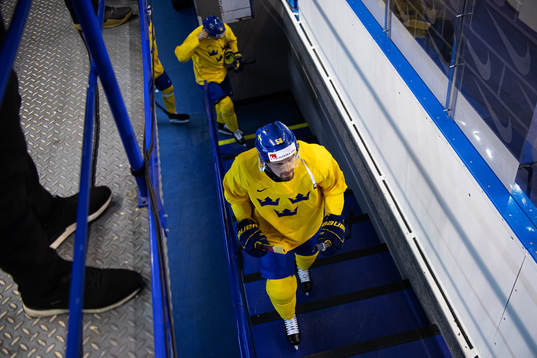 Anton Lander of team Sweden at a practice session