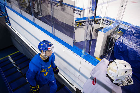 Jesper Bratt of team Sweden at a practice session