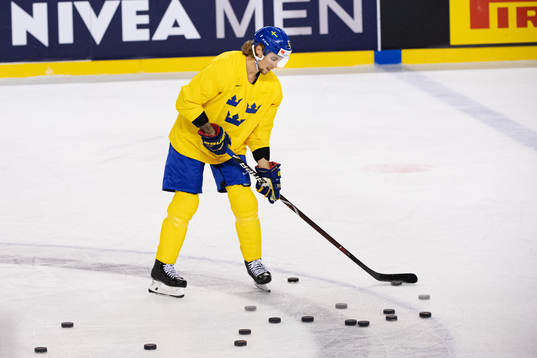Adrian Kempe of team Sweden at a practice session
