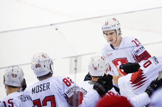Nico Hischier celebrates