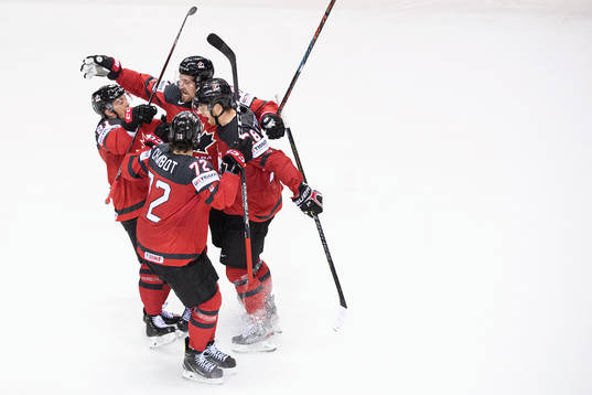 Jonathan Marchessault, Mark Stone, Thomas Chabot and Damon