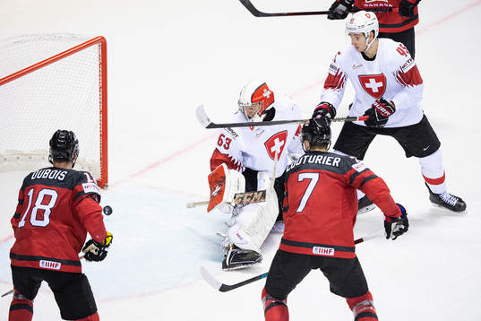 Damon Severson of Canada (not in picture) scores 2-2