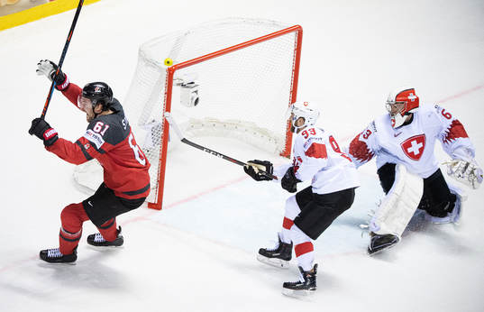 Mark Stone of Canada celebrates