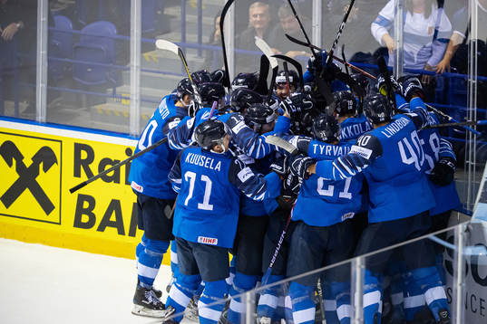 Players of Finland celebrates