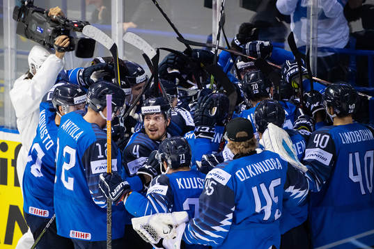 Players of Finland celebrates