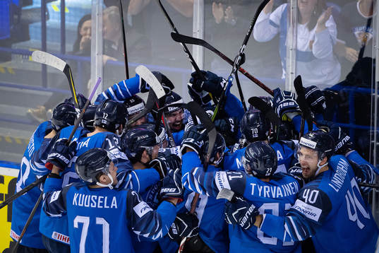 Players of Finland celebrates