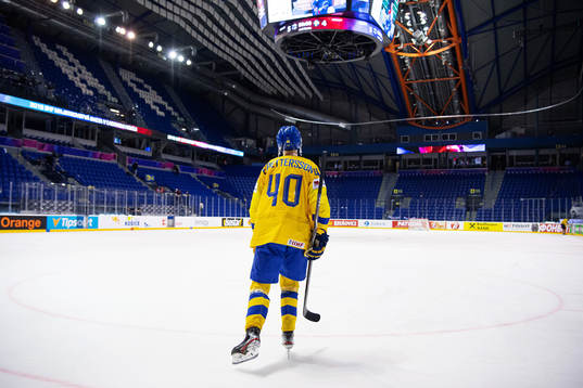 Elias Pettersson of Sweden looks dejected