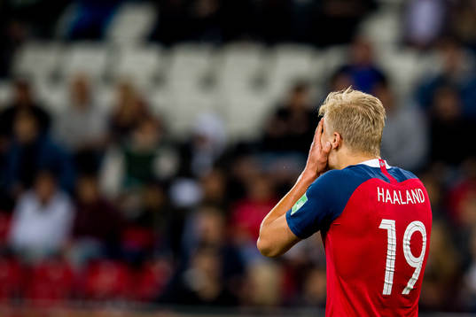 Erling Braut Haaland of Norway looks dejected