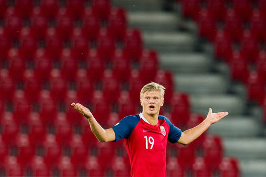 Erling Braut Haaland of Norway looks dejected