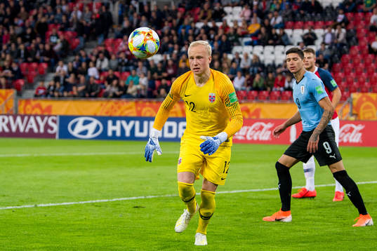 Goalkeeper Julian Faye Lund of Norway