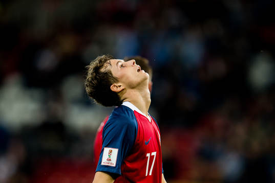 Håkon Evjen of Norway reacts