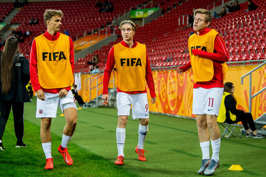 Emil Bohinen, Kristian Thorstvedt and Jens Hauge of Norway
