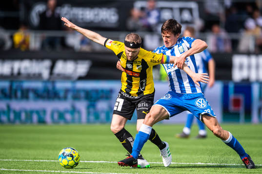 Häckens Rasmus Lindgren och IFK Göteborgs Lasse Vibe