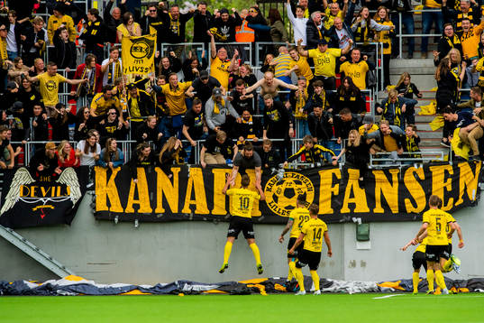 Thomas Lehne Olsen of Lillestrøm celebrates