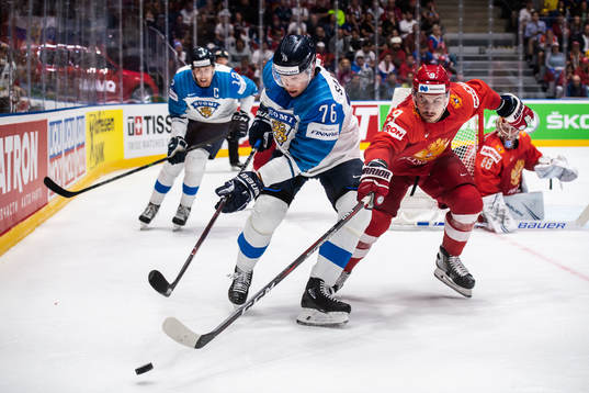 Jere Sallinen of Finland and Dmitry Orlov of Russia