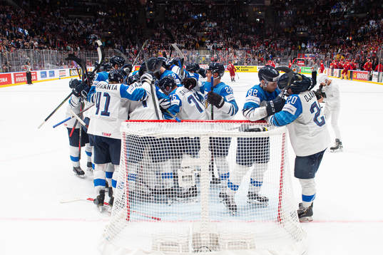 Players of Finland celebrate