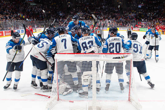 Players of Finland celebrate