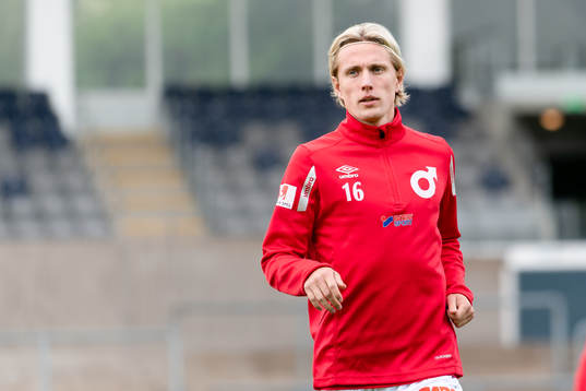 Degerfors Viktor Götesson före fotbollsmatchen i