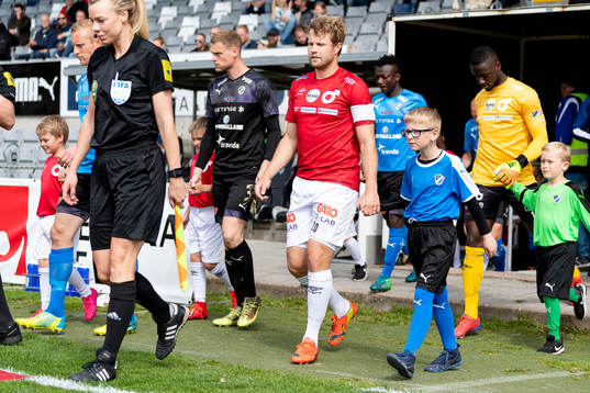 Degerfors Christoffer Wiktorsson före fotbollsmatchen i