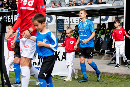 Halmstads Joel Allansson före fotbollsmatchen i Superettan