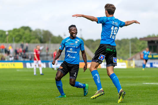 Halmstads Thomas Boakye jublar