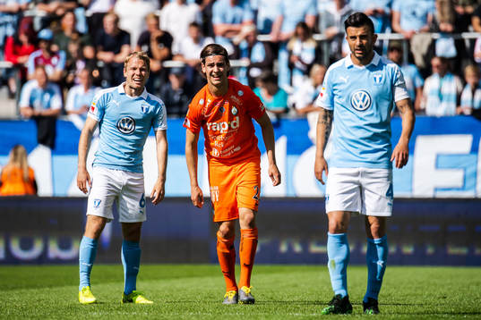 Malmö FFs Oscar Lewicki och Behrang Safari och AFC
