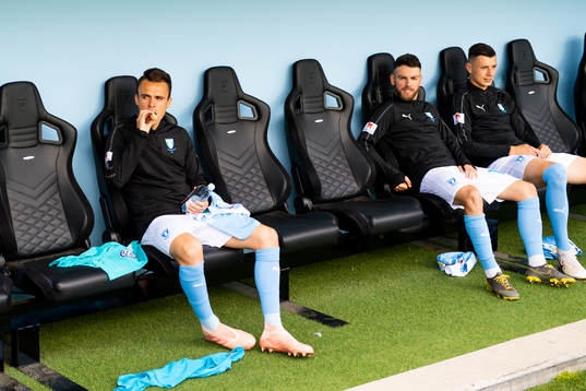 Malmö FFs Andreas Vindheim, Anel Ahmedhodzic och Erdal