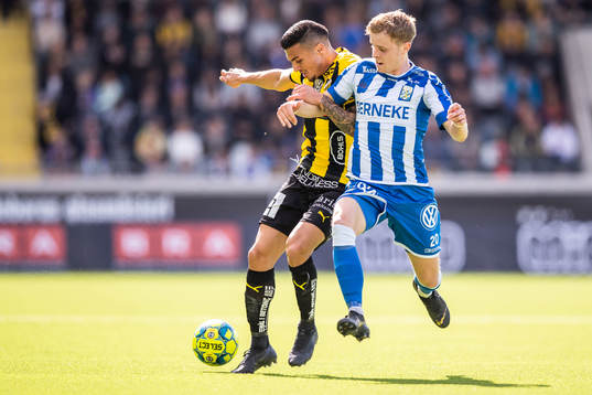 Häckens Ahmed Yasin och IFK Göteborgs Victor Wernersson