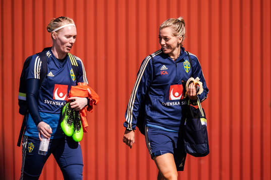 Goalkeeper Hedvig Lindahl and Linda Sembrant of Swedish